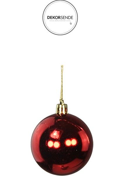 Yılbaşı Süsü 6'lı Top Kırmızı 8 cm fiyatları