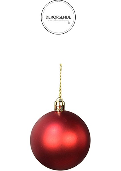 Yılbaşı Süsü 6'lı Top Kırmızı 8 cm modelleri