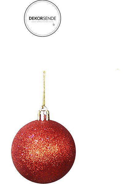Yılbaşı Süsü 6'lı Top Kırmızı 8 cm fırsatları