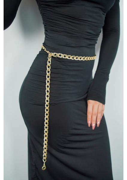 Altın Renk Şık Zincir Kadın Kemer, Elbise & Pantolon & Etek & Gömlek Kemeri fiyatları