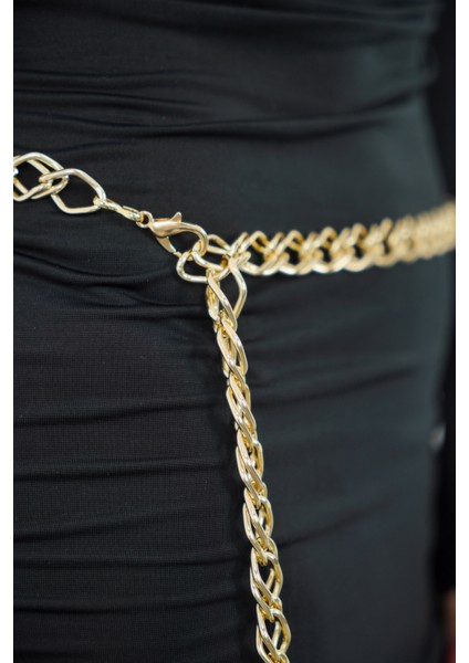 Altın Renk Şık Zincir Kadın Kemer, Elbise & Pantolon & Etek & Gömlek Kemeri indirimleri