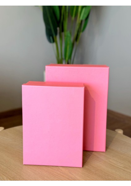 Dekoratif Pembe Mukavva Büyük-Küçük Kutu Hediye Kutusu Taslama Kutu 30X22X10 cm fiyatları