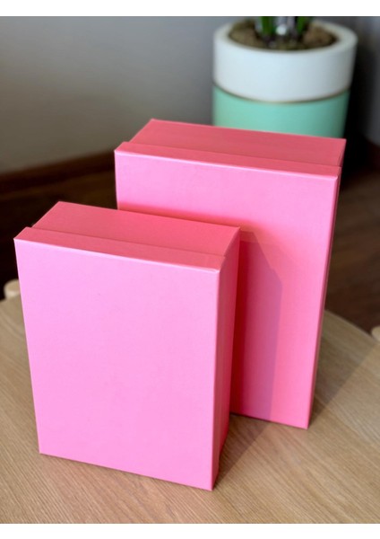 Dekoratif Pembe Mukavva Büyük-Küçük Kutu Hediye Kutusu Taslama Kutu 30X22X10 cm modelleri