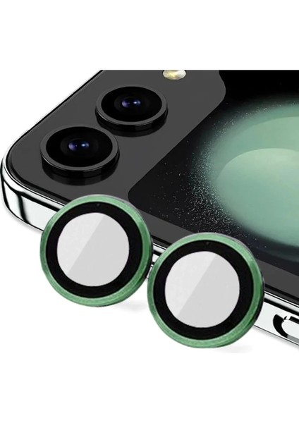 Newface Samsung Galaxy Z Flip 5 Valdez Metal Kamera Lens - Koyu Yeşil
