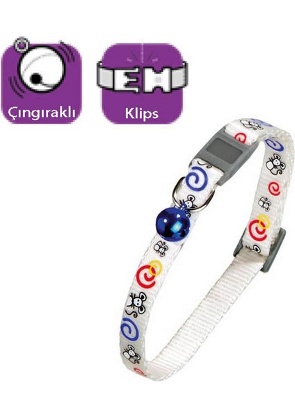 Karlıe Kedi Tasması Çıng. 30CM Beyaz Lzwdr