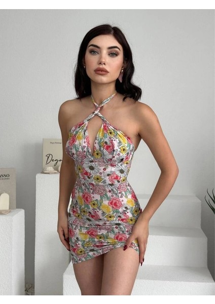 Greasa Boyundan Bağlamalı Elbise