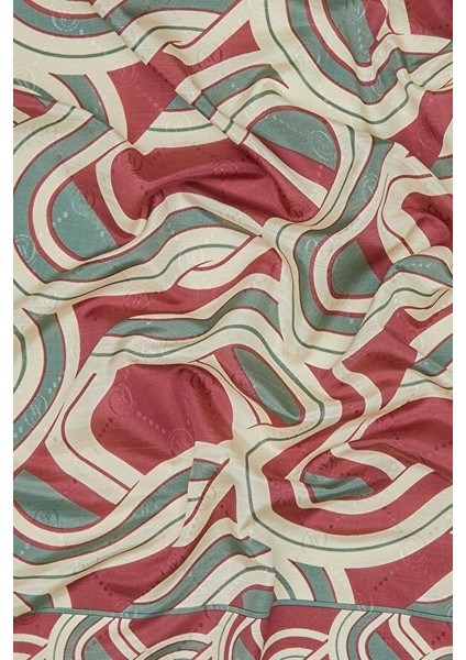 Geometrik Desenli Pamuk Ipek Şal 41706-BORDO fiyatları