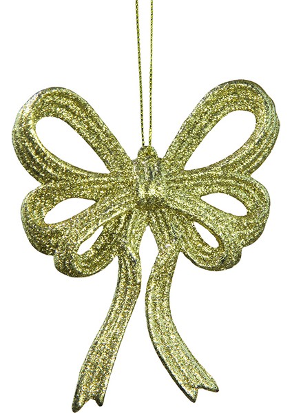 Yılbaşı Süsü Simli Kurdele Altın Gold 16 cm