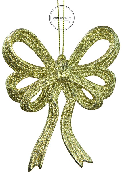 Yılbaşı Süsü Simli Kurdele Altın Gold 16 cm fiyatları