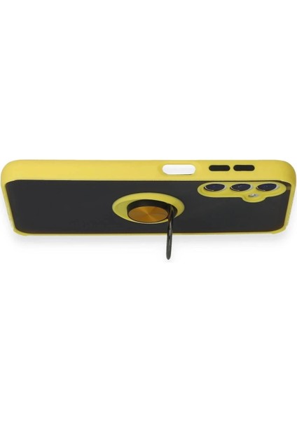 Newface Samsung Galaxy M34 5g Kılıf Montreal Yüzüklü Silikon Kapak - Sarı indirimleri