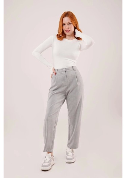Kapama Cep Detaylı Gri Pantolon fırsatları