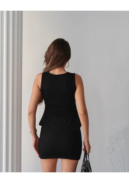 Kadın Modal Kumaş Volanlı Mini Etek Takım fiyatları