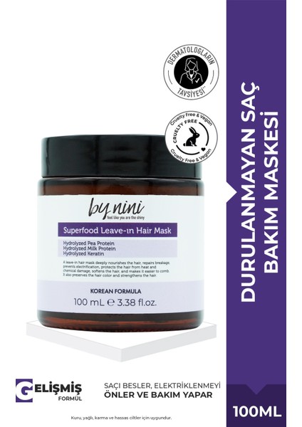 Superfood Leave-In Hair Mask – Besleyici, Onarıcı, Durulanmayan Saç Bakım Maskesi 100 ml