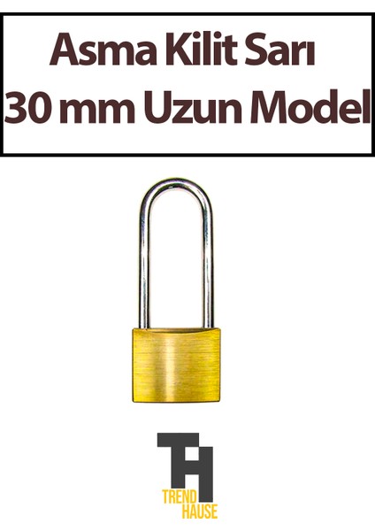 Asma Kilit Sarı 30 mm Uzun Model