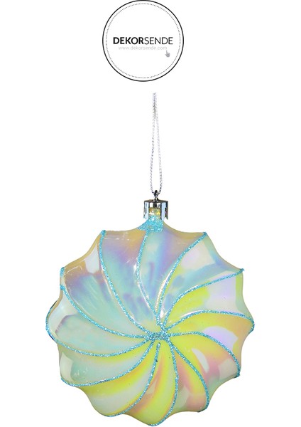 Yılbaşı Süsü Işıltılı Sedefli 2'li Top Mavi 11 cm fiyatları