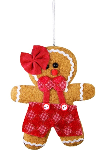 Yılbaşı Süsü Kız Keçe Kurabiye Kırmızı 15 cm