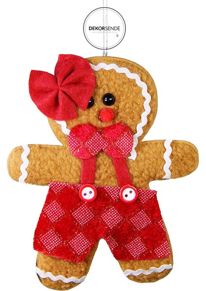 Yılbaşı Süsü Kız Keçe Kurabiye Kırmızı 15 cm fiyatları