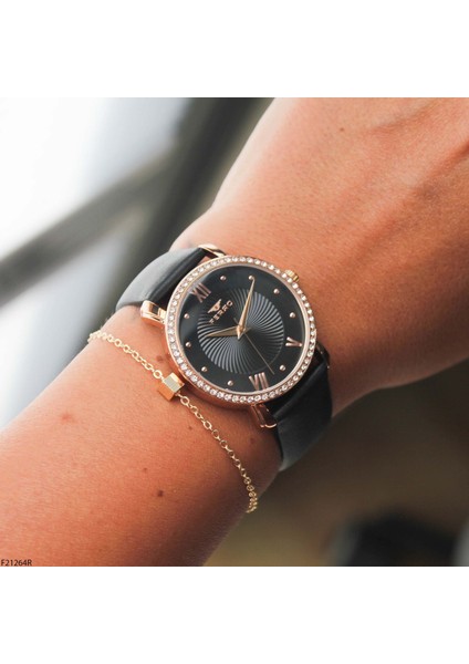 F21264R Deri Kordonlu Kadın Kol Saati