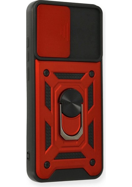 Newface Samsung Galaxy A03S Kılıf Pars Lens Yüzüklü Silikon - Kırmızı fiyatları