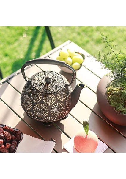 Döküm Demir Çaydanlık, Ocak Üstü Için, Emaye Iç Kaplamalı Çay ve Kahve Için Sakura Tasarım Japon Çaydanlığı, Silikon Saplı 1200ML Siyah fiyatları