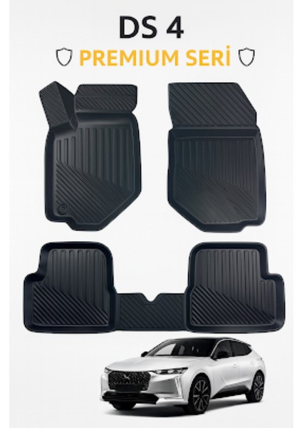 Ds4 2015+ 3D Havuzlu Oto Paspas | Araca Özel Kauçuk – Kaymaz & Koku Yapmaz