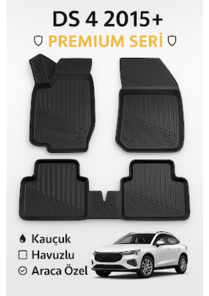 Ds4 2015+ 3D Havuzlu Oto Paspas | Araca Özel Kauçuk – Kaymaz & Koku Yapmaz fiyatları