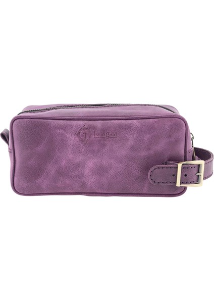 Isme Özel Dopp Kit Kişisel Bakım ve Seyahat Çantası - %100 Rainbow Deri - AC14004 - Mor modelleri