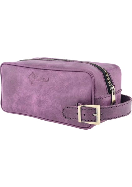 Isme Özel Dopp Kit Kişisel Bakım ve Seyahat Çantası - %100 Rainbow Deri - AC14004 - Mor fırsatları