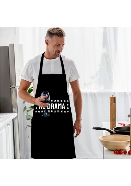 No Drama Mutfak Önlüğü (Keten Kumaş, Uluslararası Yıkama ve Solmama Sertifikası)
