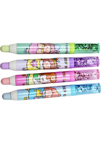 Keep Happines Uzun Sürgülü Silgi Simli (ER-4584) 4 Adet