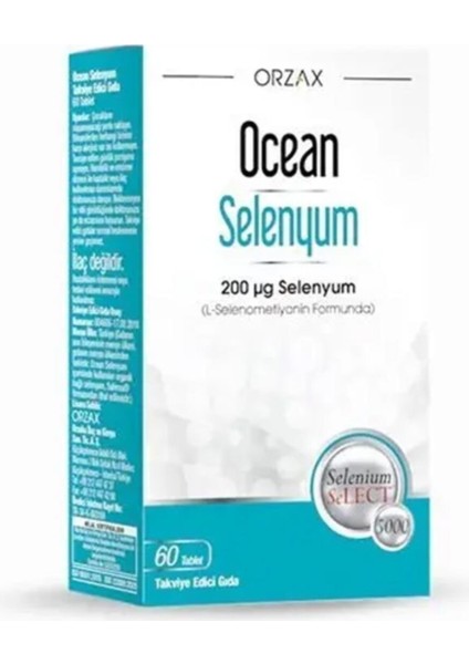 Orzax Selenyum Takviye Edici Gıda 60 Tablet