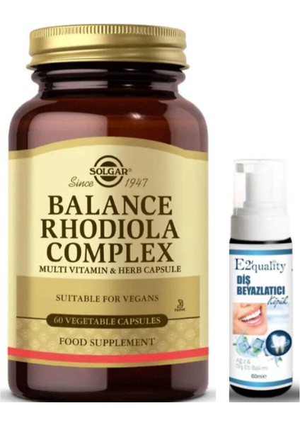 Balance Rhodiola Complex 60 Kapsül - Diş Beyazlatıcı Köpük Hediye