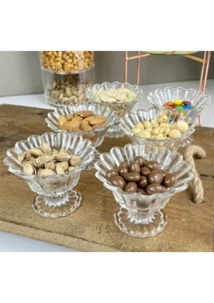Std Ayaklı Cam 6lı Şekerlik/reçellik/lokumluk/çerezlik Klasik