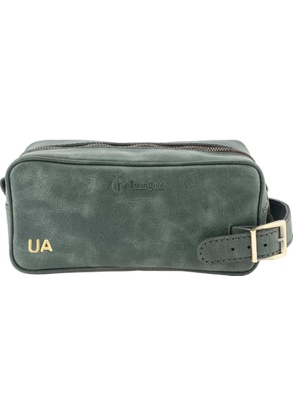 Isme Özel Dopp Kit Kişisel Bakım ve Seyahat Çantası - %100 Rainbow Deri - AC14004 - Haki fiyatları