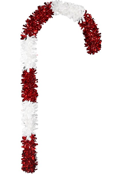 Yılbaşı Süsü Şerit Baston Şeker Kırmızı Beyaz 60 cm