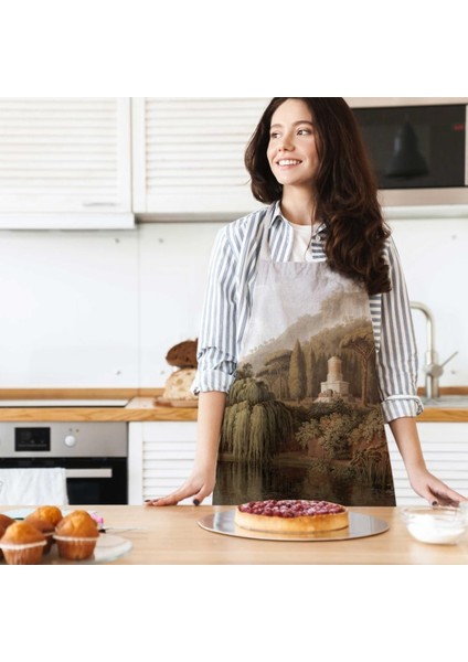 Orman Manzara Detaylı Mutfak Önlüğü (Keten Kumaş, Uluslararası Yıkama ve Solmama Sertifikası) fiyatları