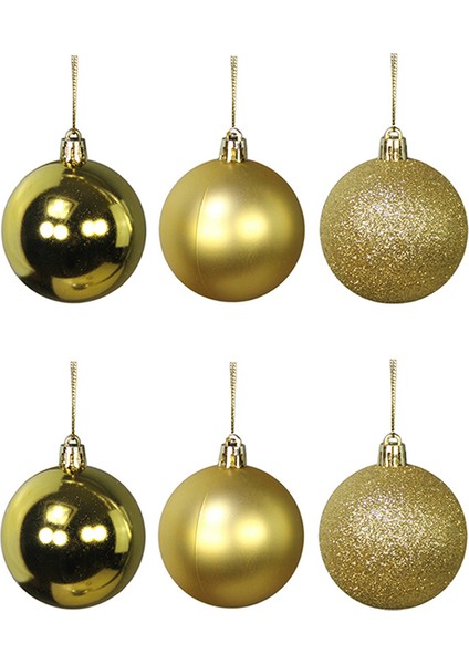 Yılbaşı Süsü 6'lı Top Altın 8 cm
