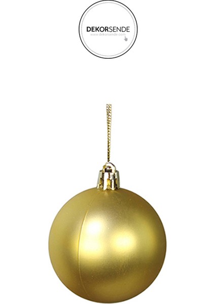 Yılbaşı Süsü 6'lı Top Altın 8 cm modelleri