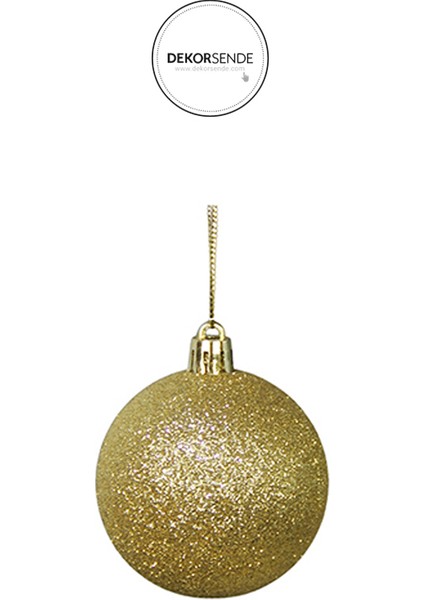 Yılbaşı Süsü 6'lı Top Altın 8 cm fırsatları