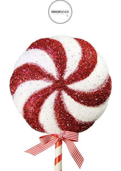 Yılbaşı Süsü Lolipop Kırmızı Beyaz 70 cm fiyatları