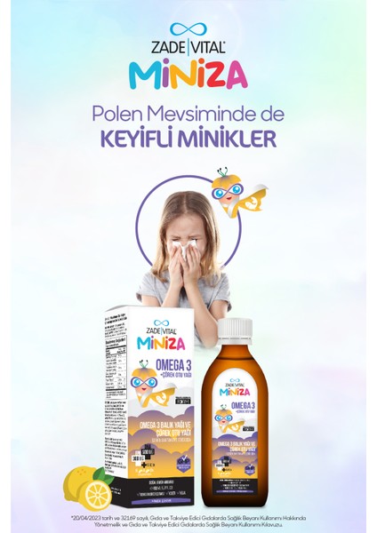Miniza Omega 3-Çörek Otu Yağı Içerikli Sıvı Takviye Edici Gıda 150 ml fiyatları
