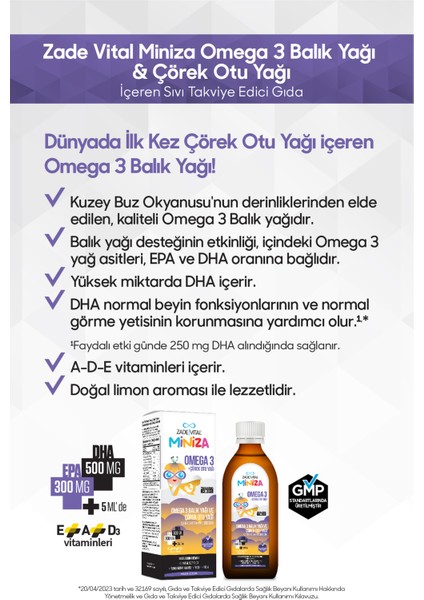 Miniza Omega 3-Çörek Otu Yağı Içerikli Sıvı Takviye Edici Gıda 150 ml fırsatları