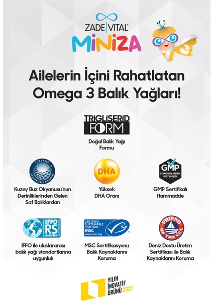 Miniza Omega 3-Çörek Otu Yağı Içerikli Sıvı Takviye Edici Gıda 150 ml indirimleri