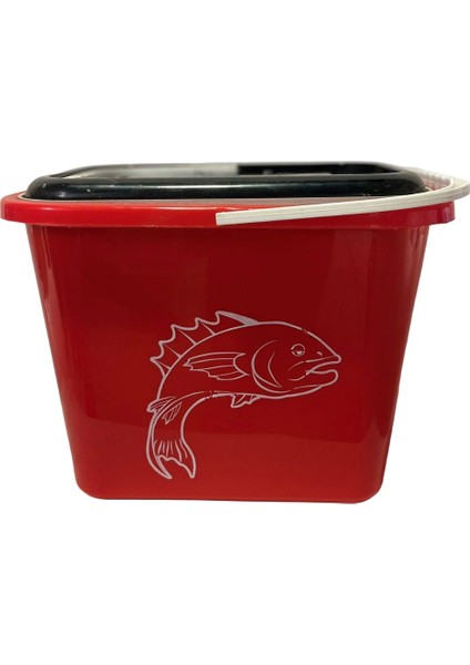 Sepetli Balıkçı Kovası Kırmızı