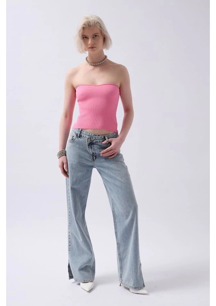 Straplez Dokulu Crop