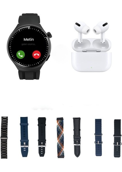 Hx Series V4 Suit Yuvarlak Akıllı Saat 7 Kordon ve Kulaklık Hediyeli Akıllı Saat modelleri