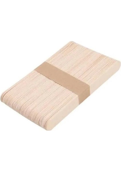 Natural Geniş Ahşap Çubuk 50 Li Paket