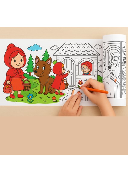 “kırmızı Başlıklı Kız Masal Temalı Boyama Rulosu – 30 cm x 3m | Çocuklar Için Eğitici ve Eğlenceli Aktivite” fiyatları
