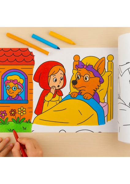 “kırmızı Başlıklı Kız Masal Temalı Boyama Rulosu – 30 cm x 3m | Çocuklar Için Eğitici ve Eğlenceli Aktivite” modelleri