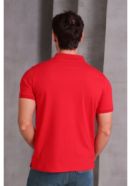 Erkek Slim Fit Pamuklu Yumuşak Doku Nefes Alan Kumaş Yakalı Tişört indirimleri